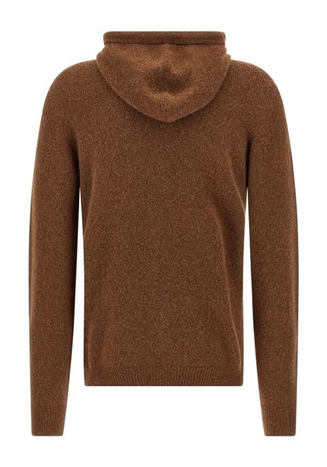 felpa knitted hoodie uomo tabacco ROBERTO COLLINA | 253M40007M4007